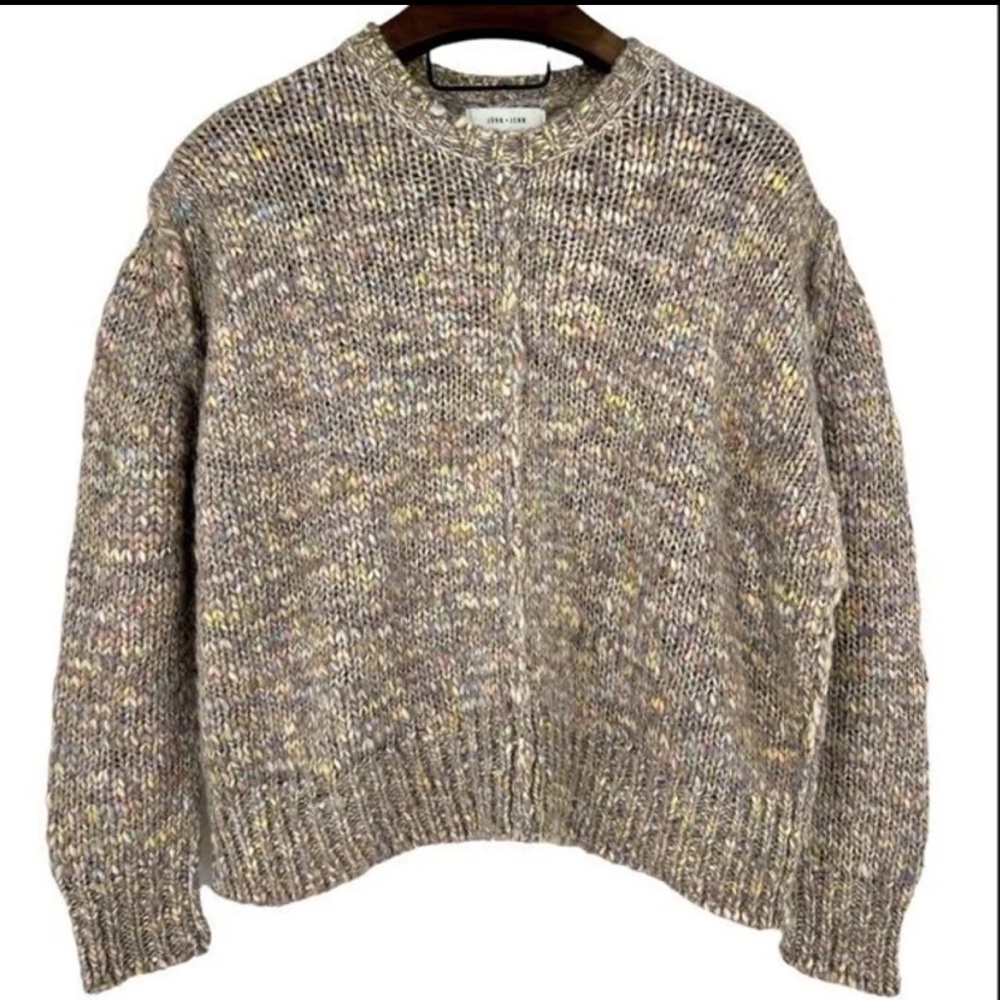 John & Jen Jenn Chunky Knit Cropped Oversized Wool & Alpaca Blend Sweater SZ S